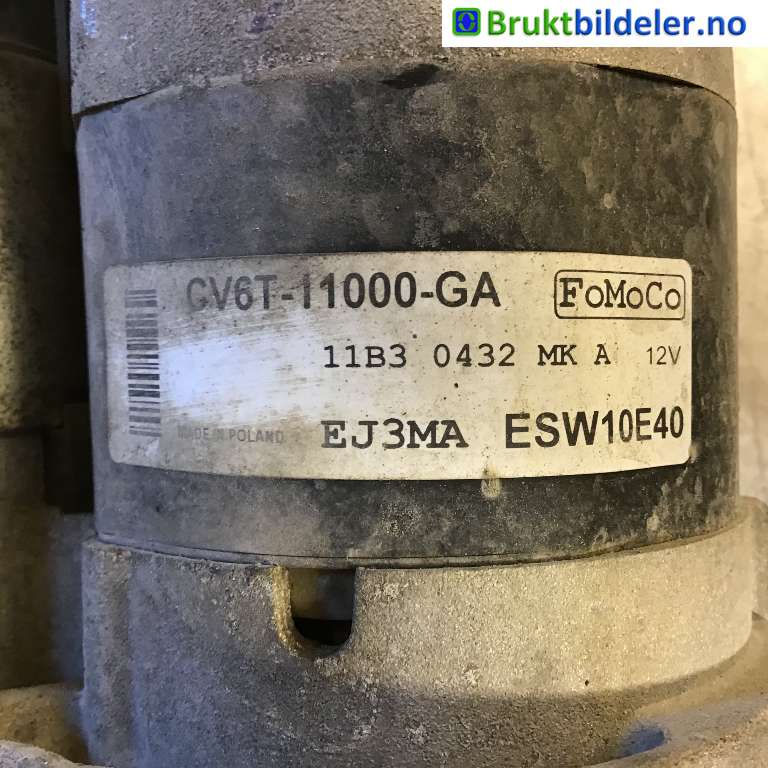 Starter til Ford Fiesta 2013-2017 (Type VI, Fase 2)  (FORD|CV6T-11000-GA|ESW10E40|EJ3MA)