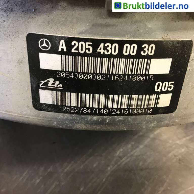 Bremsekraft-forsterker til Mercedes C-Klasse 2014-2018 (Fase 1) (W205) (W205) (MERCEDES|A 205 430 04 30||A 205 430 00 30)