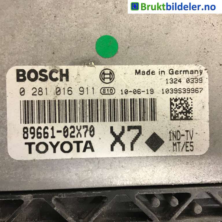 Styreenhet motor til Toyota Corolla 2007-2013  (TOYOTA|89661-02X70|0 281 016 911|)