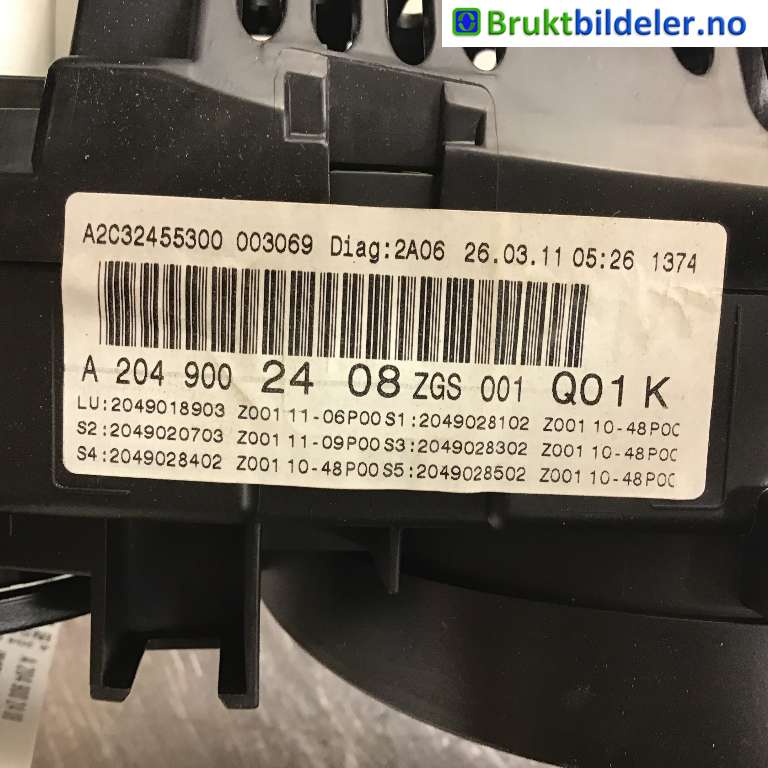 Instrumentpanel til Mercedes C-Klasse 2011-2014 (Fase 2) (W204) (W204) (MERCEDES|A 204 900 24 08|A2C53435305|)