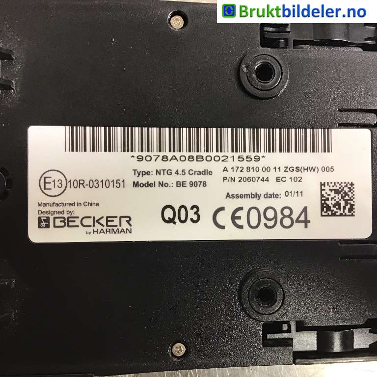 Styreenhet diverse til Mercedes C-Klasse 2011-2014 (Fase 2) (W204) (W204) (MERCEDES|A 172 810 00 11|2060744|)