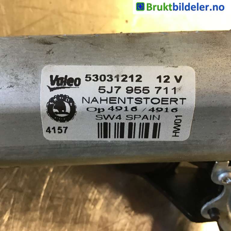 Viskermotor bakrute til Škoda Roomster 2006-2010 (Fase 1) (SKODA|5J7955711|53031212|)