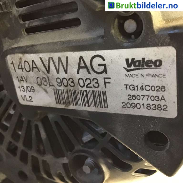 Dynamo til VW Golf VI 2008-2012  (VOLKSWAGEN|03L 903 023 F|2607703A|)