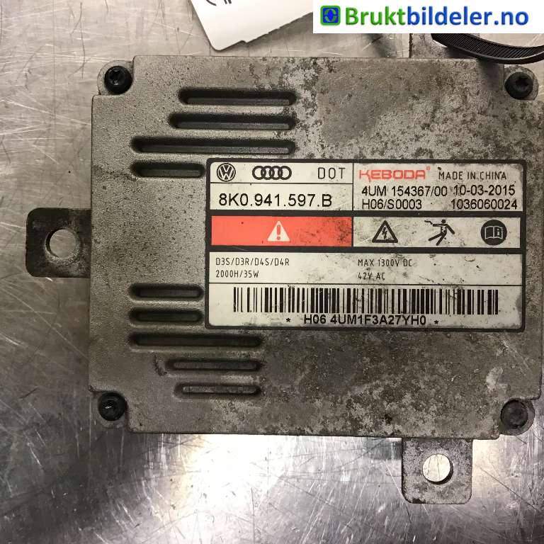 Styreenhet xenon/ballast til Škoda Octavia 2013-2016 (Type III, Fase 1)  (SKODA|8K0 941 597 B|1036060024|)