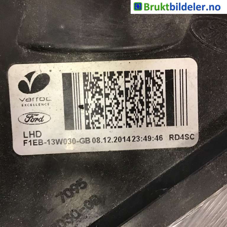 Frontlykt venstre halogen til Ford Focus 2014-2018 (Type III, Fase 2)  (FORD|F1EB-13W030-GB|)