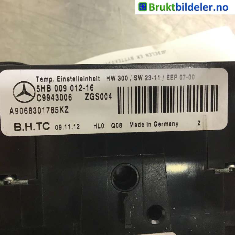 Varmeapparat betjening til Mercedes Sprinter 2013-2018 (Fase 2) (906) (906) (MERCEDES|A9068300785KZ|5HB009012-16|)