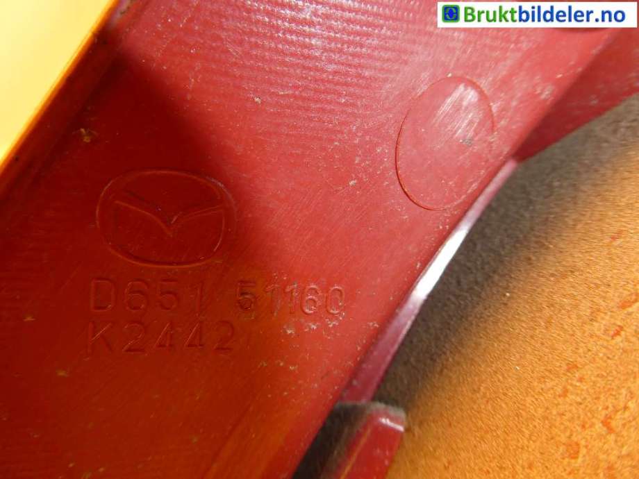 Baklykt venstre til Mazda 2 2011-2014 (Type II, Fase 2)  (MAZDA|D651-51-160|)