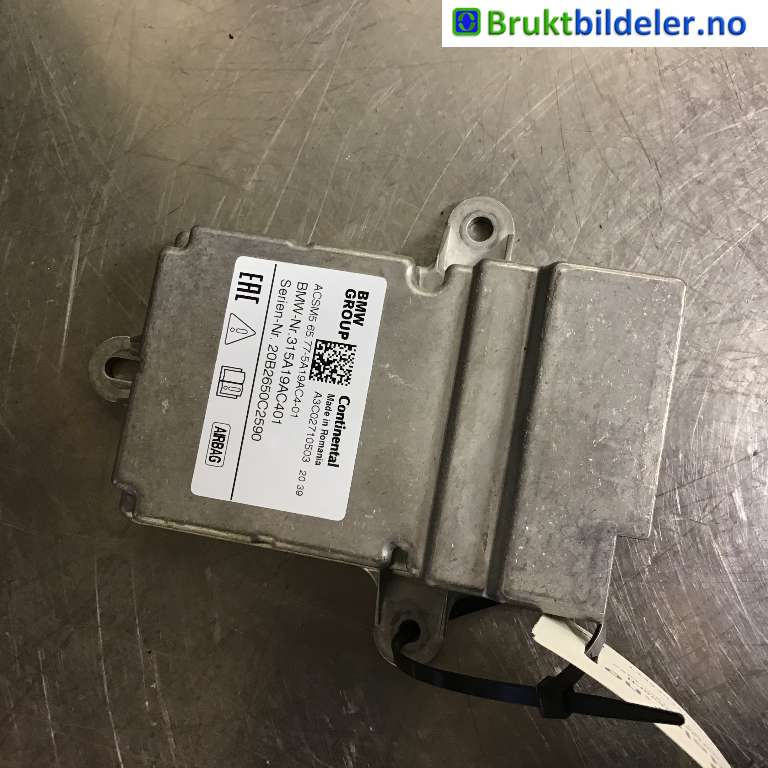 Airbag elektronikk til BMW 5-Serie, 2017-->> (G30/G31) (G30/G31) (BMW|315A19AC401)