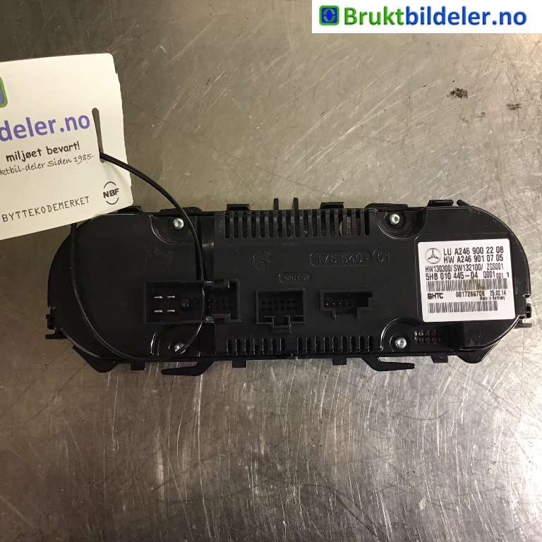 Varmeapparat betjening til Mercedes B-Klasse 2011-2018 (W246) (W246) (MERCEDES|A 246 900 22 08|5HB 010 445-04|)