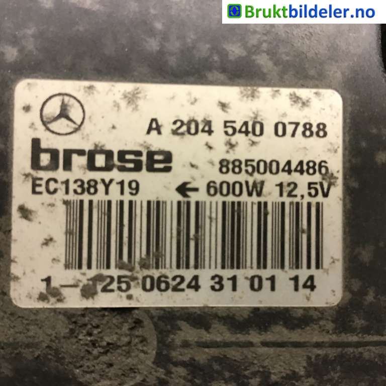 Kjølevifte til Mercedes B-Klasse 2011-2018 (W246) (W246) (MERCEDES|A 204 540 07 88|885004486|)