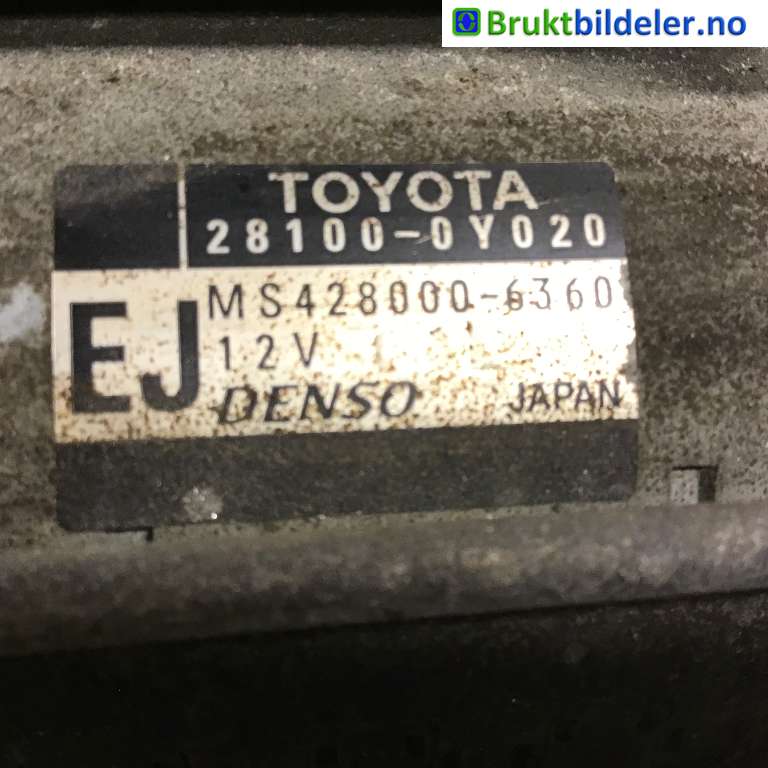 Starter til Toyota Auris 2007-2010 (Type I, Fase 1)  (TOYOTA|28100-0Y020|428000-6360|)