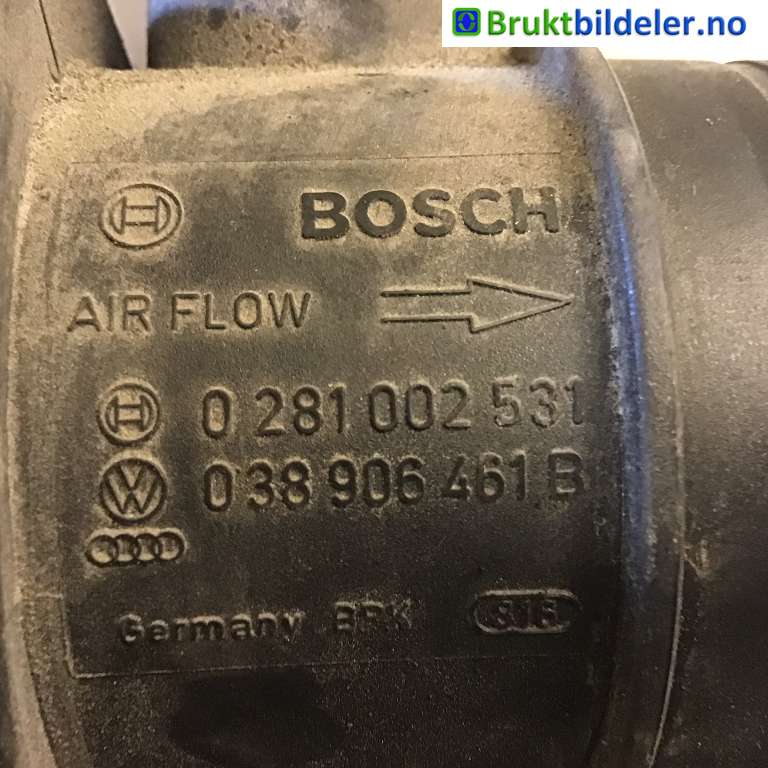 Luftmengde/luftmassemåler til VW Golf, Plus/Cross 2005-2009 (Fase 1)  (VOLKSWAGEN|038 906 461 B|0 281 002 531|)