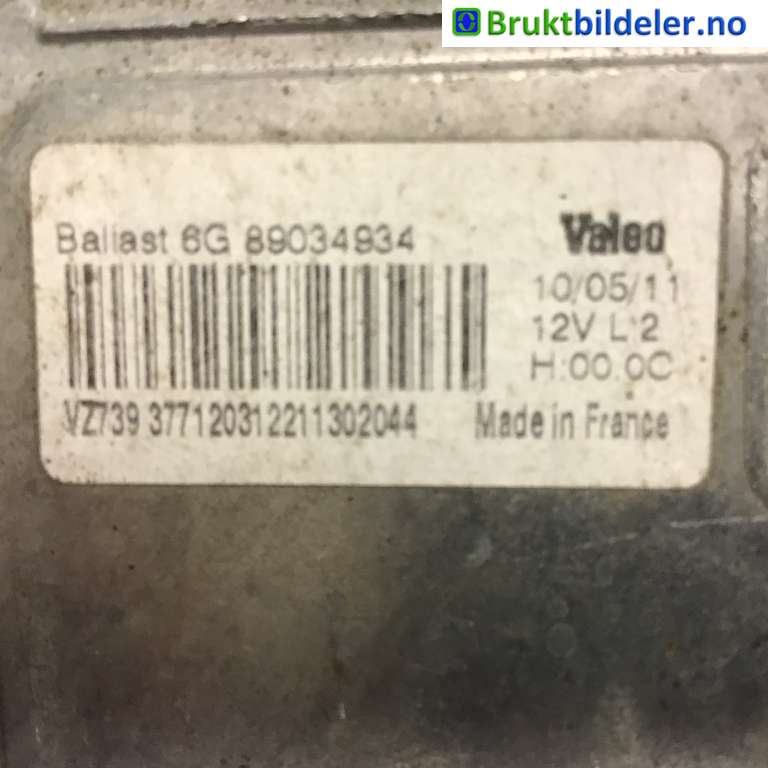 Styreenhet xenon/ballast til Peugeot 508 2011-2014 (Type I, Fase 1)  (PEUGEOT|6224 L8|)
