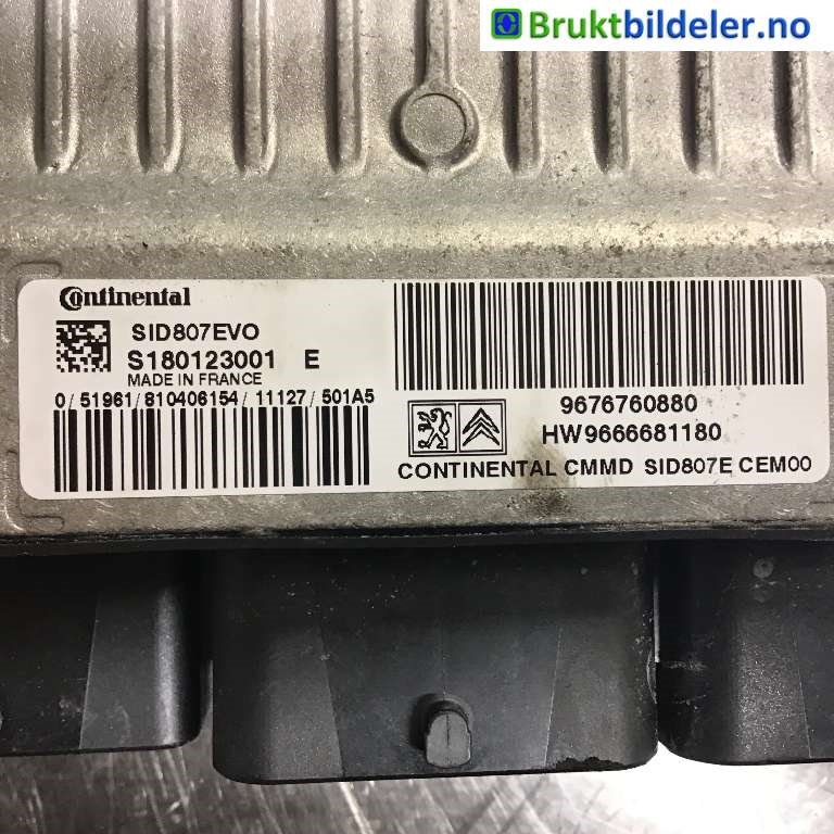 Styreenhet motor til Peugeot 508 2011-2014 (Type I, Fase 1)  (PEUGEOT|96 767 608 80|S180123001|)