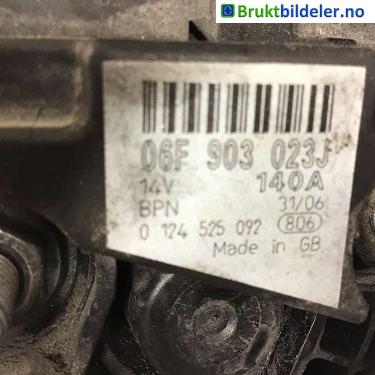 Dynamo til Audi A4 2004-2008 (Type III) (B7) (B7) (AUDI|06F 903 023 J|0 124 525 092|)