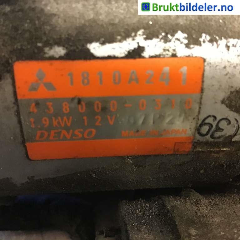 Starter diesel til Mitsubishi Outlander 2012-2015 (Type III, Fase 1)  (MITSUBISHI|1810A241|438000-0310|)