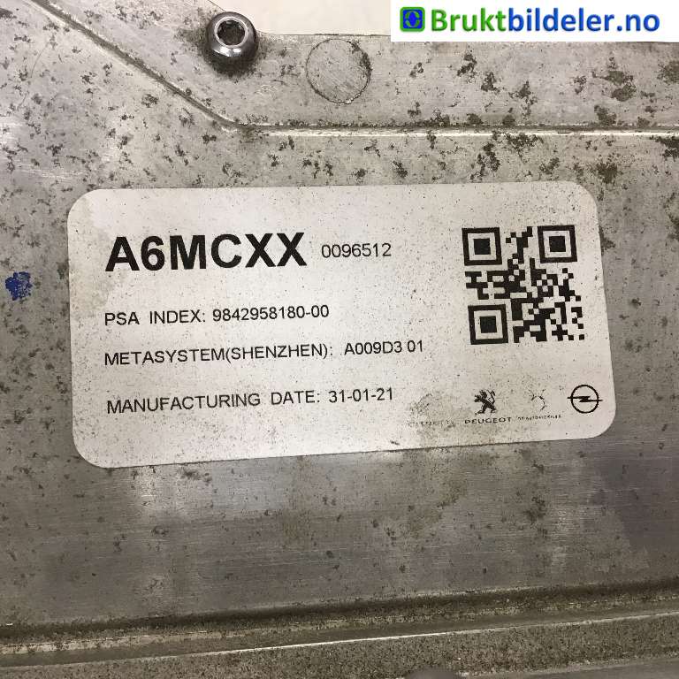 Batterilader (OBC - On Board Charger) til Opel Corsa F 2019-->>  (OPEL|98 429 581 80|)