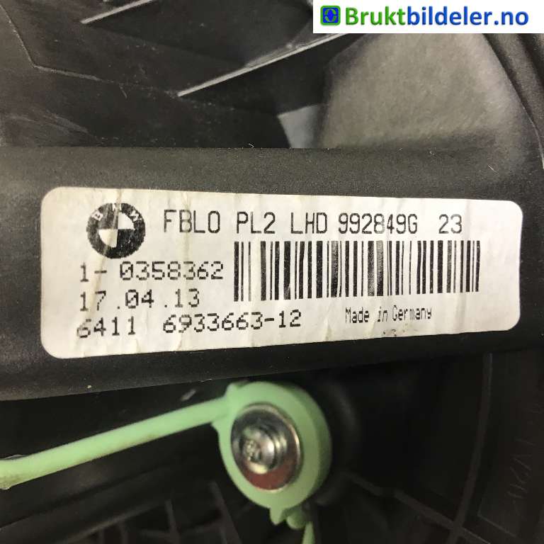 Varmeapparat motor til BMW X1 2009-2015 (E84) (E84) (BMW|6411 6933663-12|992849G|)