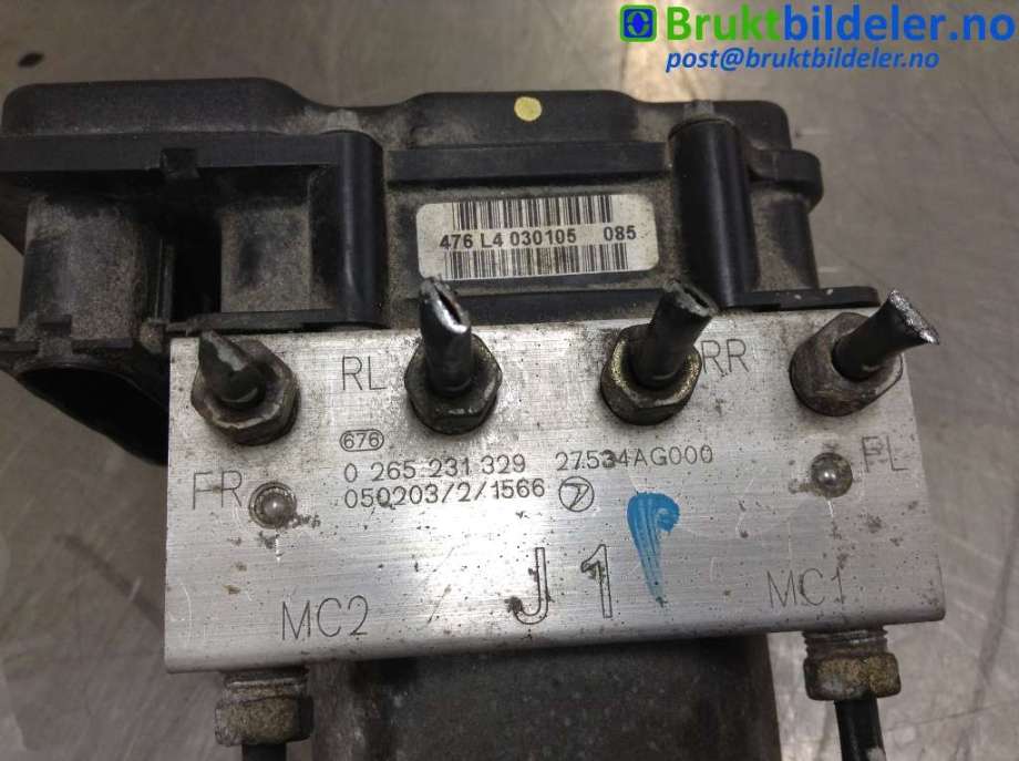 ABS sentral til Subaru Legacy 2003-2007 (Type IV, Fase 1)  (SUBARU|27534AG000|0 265 231 329|0 265 800 314)