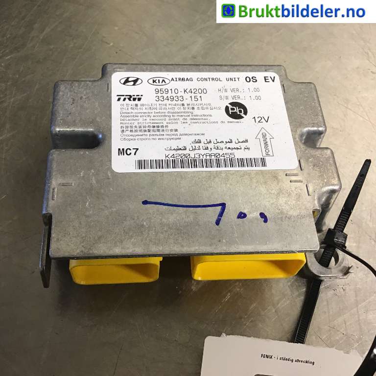 Airbag elektronikk til Hyundai Kona, 2017-2021 (Type I, Fase 1)  (HYUNDAI|95910-K4200)