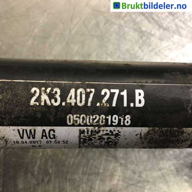 Drivaksel venstre foran til VW Caddy 2015-2020 (Type III, Fase 3)  (VOLKSWAGEN|2K3 407 271 B|)