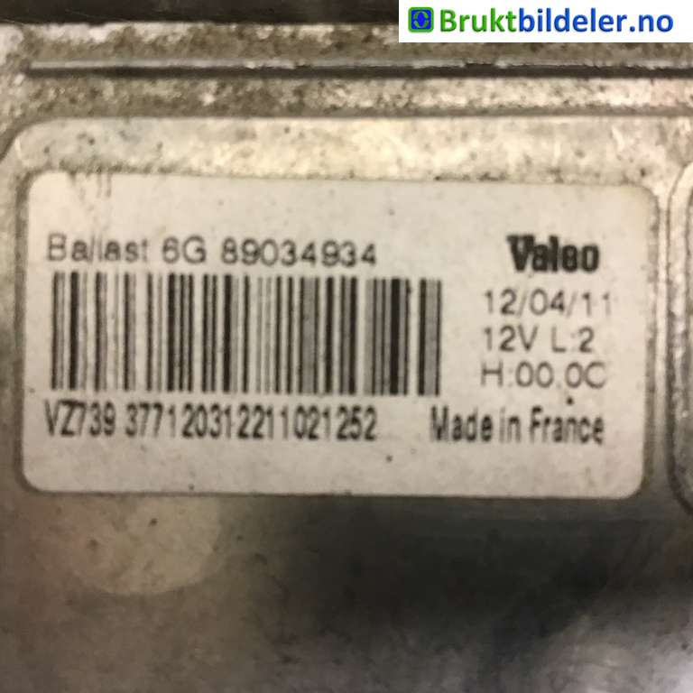Styreenhet xenon/ballast til Peugeot 508 2011-2014 (Type I, Fase 1)  (PEUGEOT|6224 L8|)