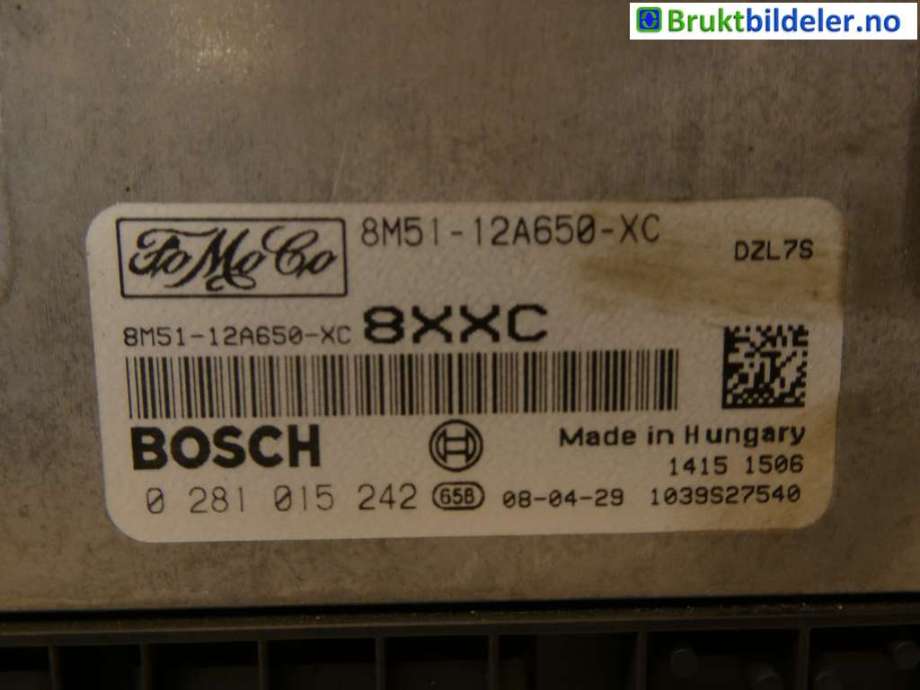 Styreenhet motor til Ford Focus 2008-2010 (Type II, Fase 2) (FORD|8M51-12A650-XC|0 281 015 242)