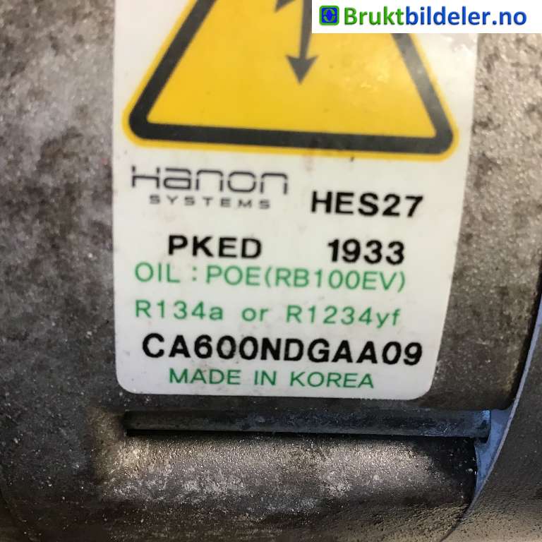 Aircondition kompressor til Kia Niro 2021-->>  (KIA|97701-G5000|CA600NDGAA09|)