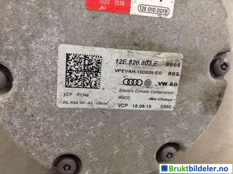 Aircondition kompressor til VW e-Golf 2014-2017 (Fase 1)  (VOLKSWAGEN|12E 820 803 E|VPEVAH-19D629-EO|)