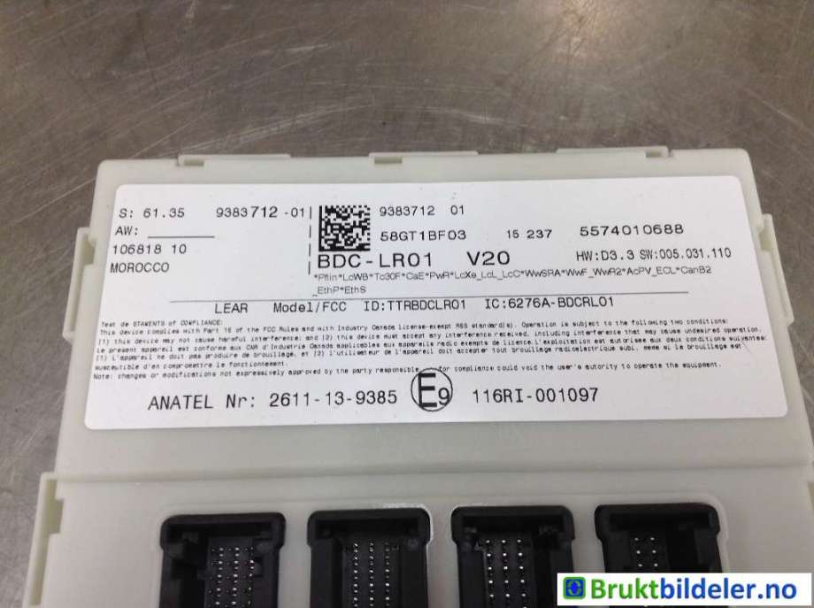 Styreenhet comfort (BCM) til BMW i3 2013-2022  (BMW|61 35 9 383 712-01|)
