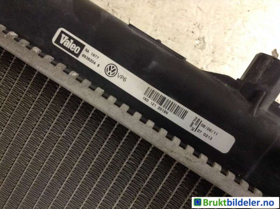 Radiator (manuell gir) til VW Golf VI 2008-2012  (VOLKSWAGEN|1K0 121 251 BN|)