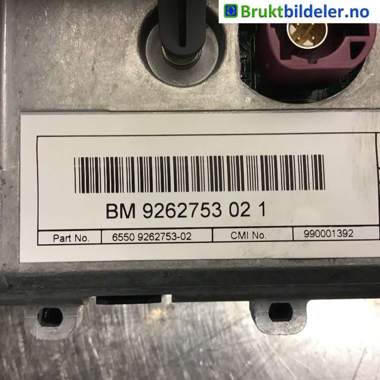 Multimedia display (MCU - Media Controller Unit) til BMW 3-Serie 2012-2018 (F30/F31/F34) (F30/F31/F34) (BMW|9 262 753 02 1|)