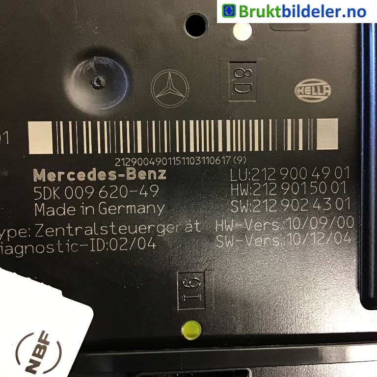 Styreenhet diverse til Mercedes E-Klasse 2009-2013 (Fase 1) (W212) (W212) (MERCEDES|A 212 900 49 01|5DK 009 620-49|)