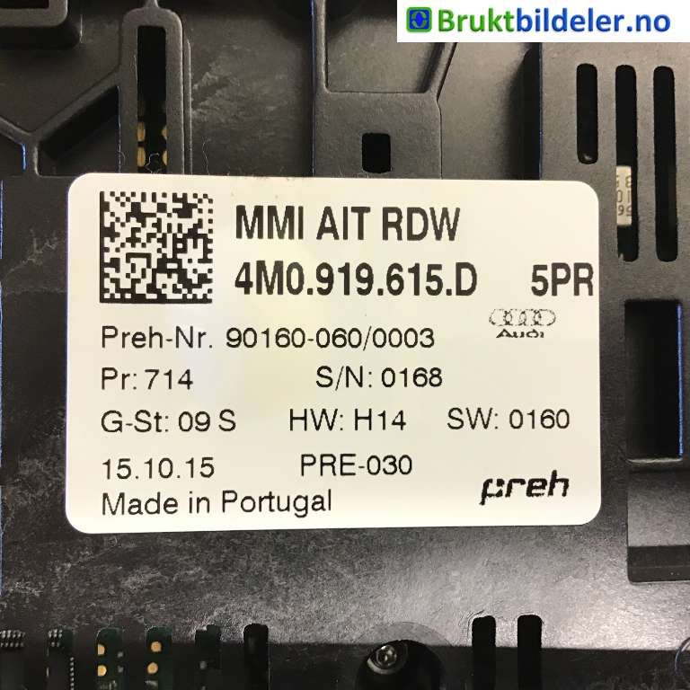 Bryter diverse til Audi Q7 2015-->> (Type II)  (AUDI|4M0 919 615 D|90160-060/0003|)