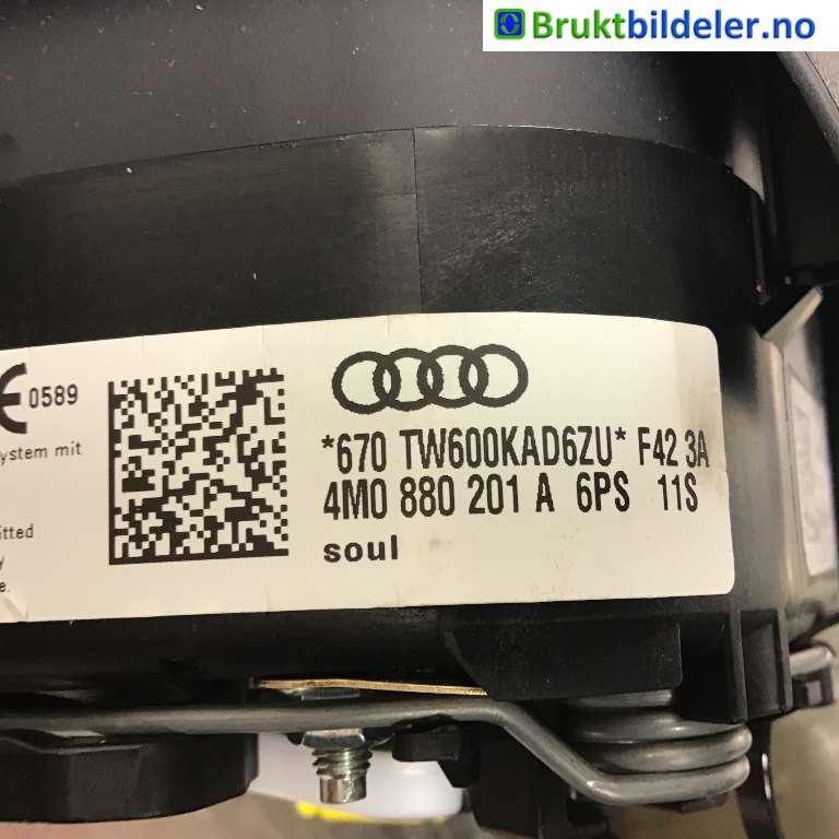 Airbag rattpute til Audi Q7 2015-->> (Type II)  (AUDI|4M0 880 201 AF|670 TW600KAD6ZU F42|4M0 880 201 A 6 PS)