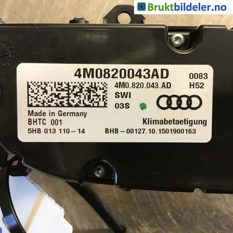 Varmeapparat betjening til Audi Q7 2015-->> (Type II)  (AUDI|4M0 820 043 AD|5HB 013 110 -14|)