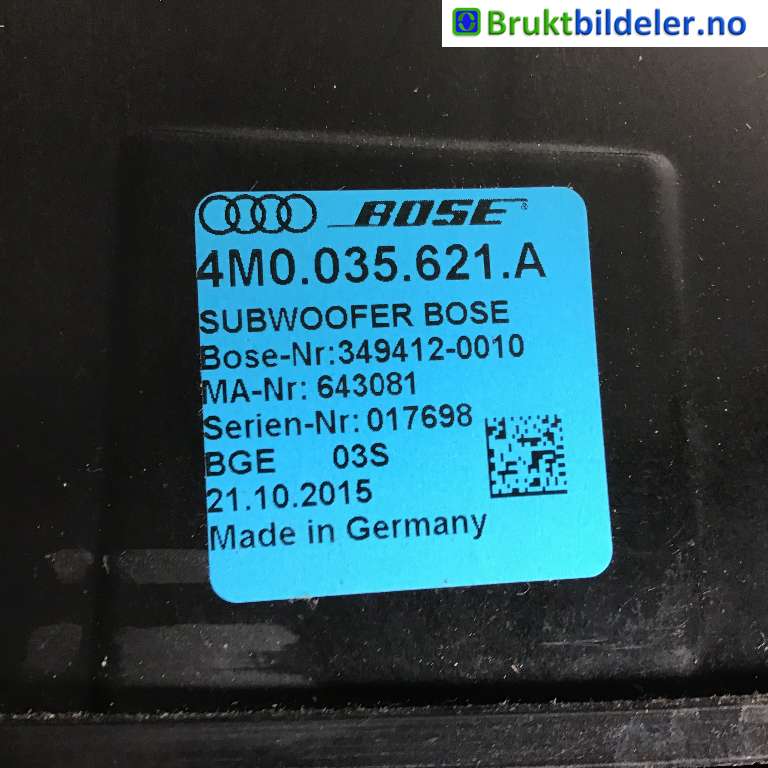 Bilstereo høyttaler til Audi Q7 2015-->> (Type II) (AUDI|4M0 035 621 A|349412-0010|)