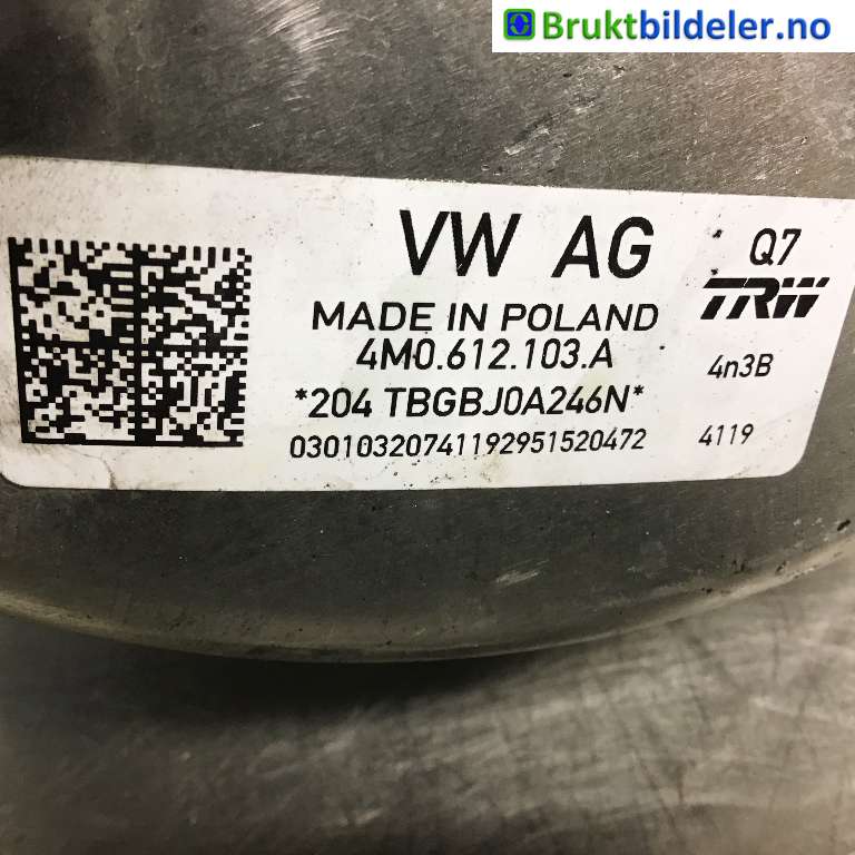 Bremsekraft-forsterker til Audi Q7 2015-->> (Type II) (AUDI|4M0 612 103 A|204 TBGBJ0A246N|)