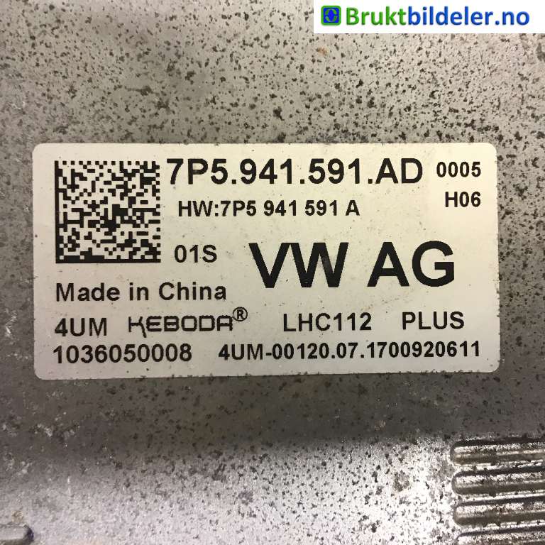 Styreenhet xenon/ballast til Škoda Octavia 2017-2020 (Type III, Fase 2)  (SKODA|7P5 941 591 AD|1036050008|)