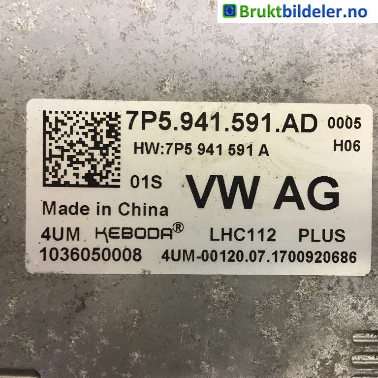 Styreenhet xenon/ballast til Škoda Octavia 2017-2020 (Type III, Fase 2)  (SKODA|7P5 941 591 AD|1036050008|)