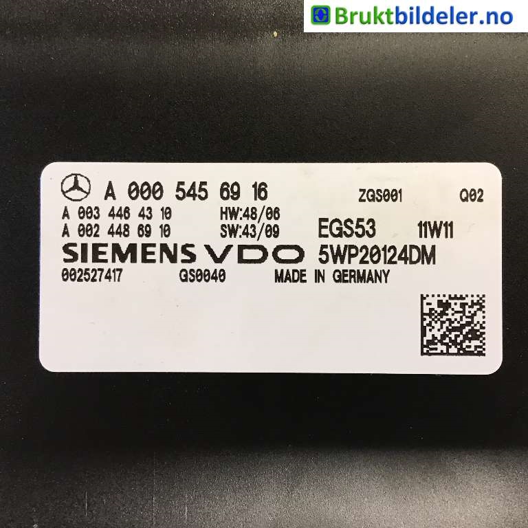 Styreenhet diverse til Mercedes E-Klasse 2009-2013 (Fase 1) (W212) (W212) (MERCEDES|A 221 820 38 97|5WP20124DM|A 000545 69 16)