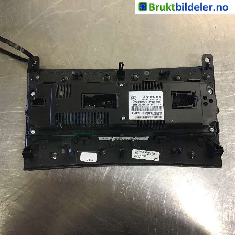 Varmeapparat betjening til Mercedes E-Klasse 2009-2013 (Fase 1) (W212) (W212) (MERCEDES|A 212 900 86 08|5HB 009 355-90|)