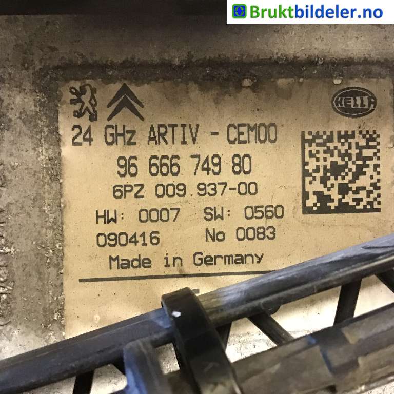 Sensor radar til Peugeot 3008 2009-2016 (Type I)  (PEUGEOT|6590 KZ|6PZ 009 937-00|96 666 749 80)