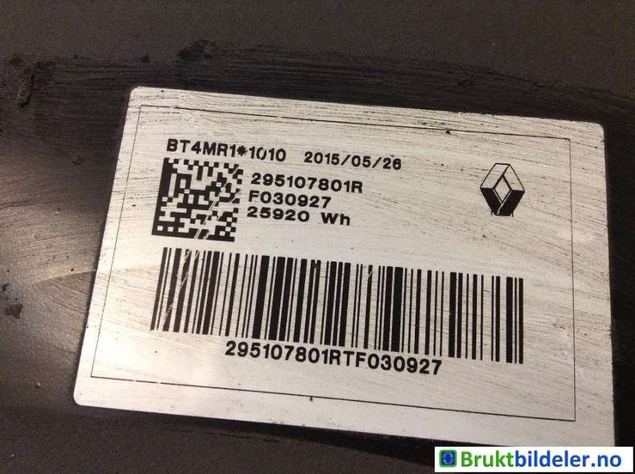 Batteripakke elbil til Renault Zoe 2013-2019 (Fase 1)  (RENAULT|295107801R|)