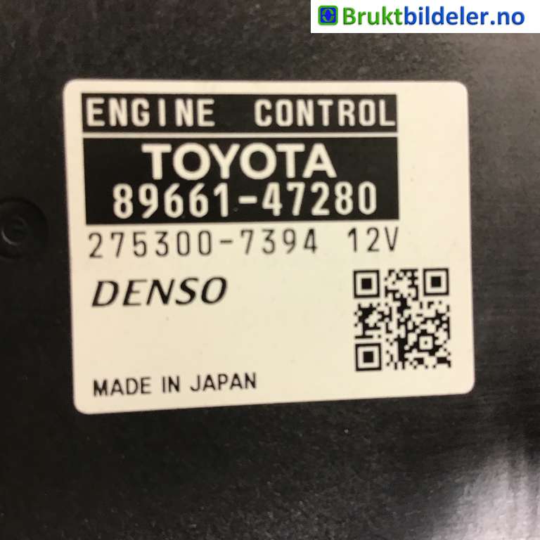 Styreenhet motor til Toyota Prius 2009-2016 (Type III) (COMBI) (COMBI) (TOYOTA|89661-47280|275300-7394|)