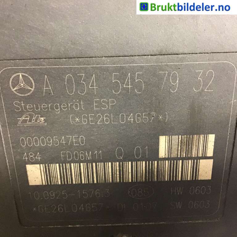 ABS sentral til Mercedes C-Klasse 2004-2007 (Fase 2) (W203) (W203) (MERCEDES|A 005 431 43 12|10.0204-0504.4|A 034 545 79 32)