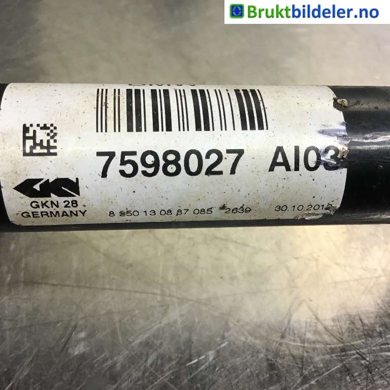 Drivaksel venstre foran til BMW X3 2010-2017 (F25) (F25) (BMW|33 20 7 598 041|7598027|)