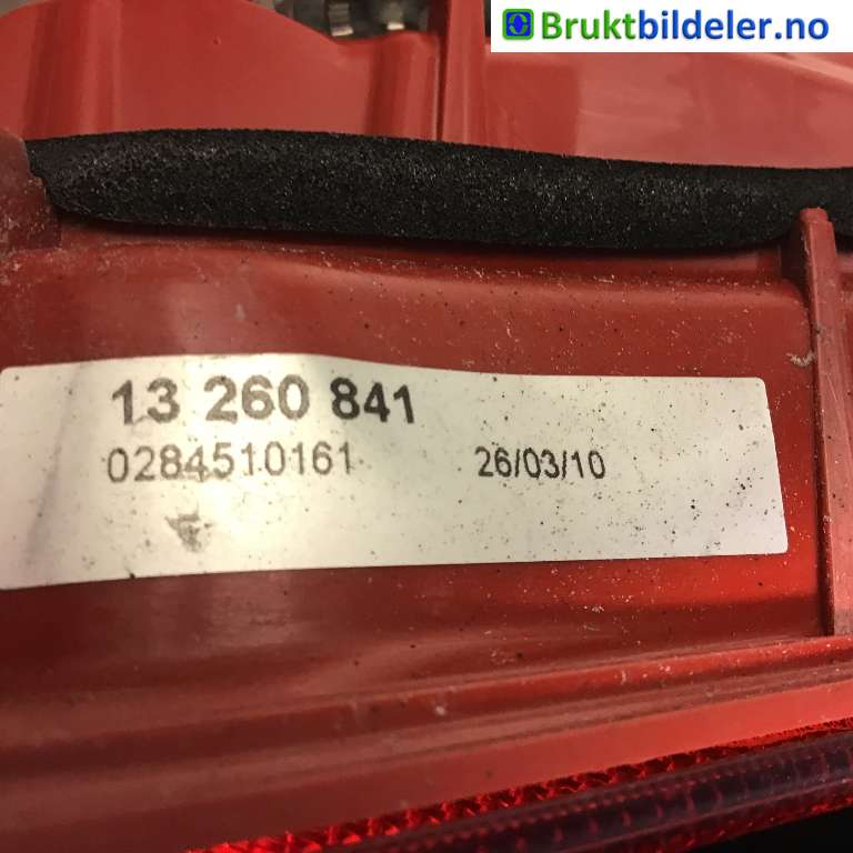 Baklykt høyre indre til Opel Meriva B 2010-2017 (OPEL|13435486|0284510161|13 260 841)