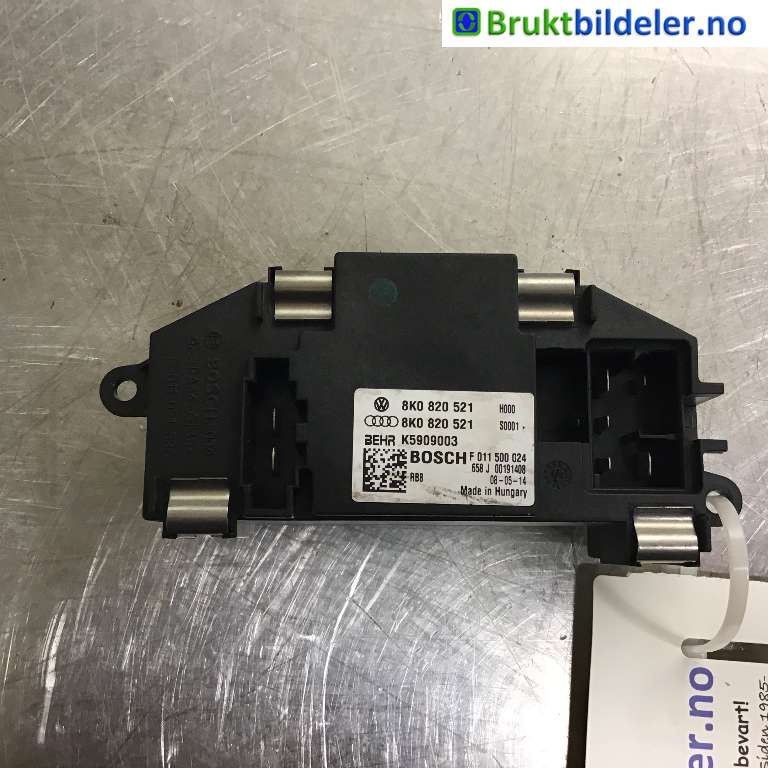 Varmeapparat motstand til Audi A4 2007-2014 (Type IV) (B8) (B8) (AUDI|8K0 820 521|F 011 500 024|)