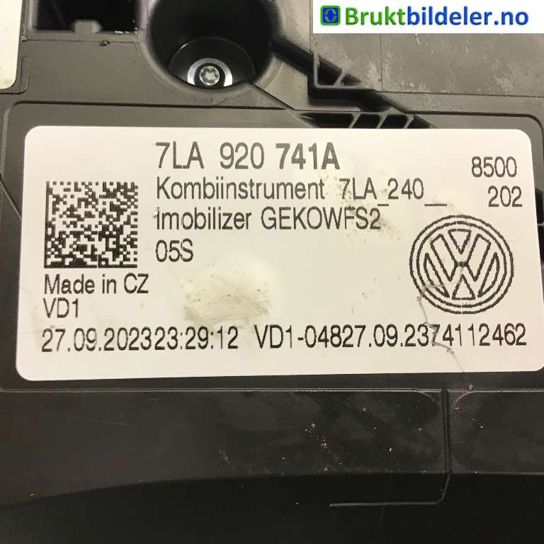 Instrumentpanel til VW Transporter / Caravelle 2019-->> (T6.1) (T6.1) (Volkswagen|7LA 920 741 A|A3C0429050100|)